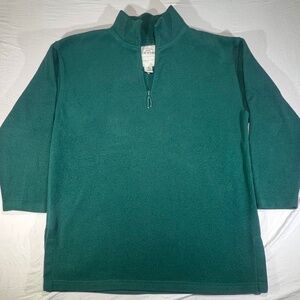 Victoria Secret Country Womens Medium Green Fleece Sweatshirt 1/4 Zip 90s VTG